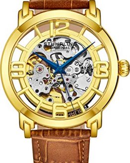 Stuhrling Original Men's 165B2.3335K31 Winchester 44 Automatic Skeleton Goldtone Dial Watch