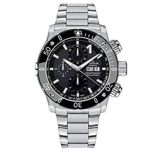 Edox Men's 'Chronoffshore-1' Swiss Automatic Stainless Steel Diving Watch, Color:Silver-Toned (Model: 01122 3M NIN)