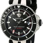 Versace Men's 'V-Race' Swiss Quartz Stainless Steel and Silicone Casual Watch, Color:Black (Model: VAK010016)