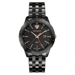 Versace Men's Business Slim Quartz Watch with Stainless-Steel Strap, Black