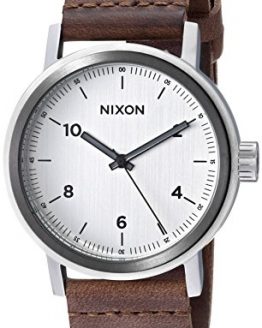 Nixon Men's Stark Stainless Steel Japanese-Quartz Watch with Leather Calfskin Strap, Blue, 22 (Model: A11942092)