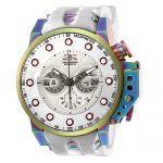 Invicta Men's I- I-Force Stainless Steel Quartz Watch with Silicone Strap, White, 24 (Model: 25277)