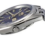 Orient Men's 3 Star Stainless Steel Blue Dial Day Date Automatic Watch