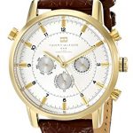 Tommy Hilfiger Men's 1790874 Gold-Tone Watch with Brown Leather Band