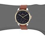 Tommy Hilfiger Men's Quartz Watch with Leather Calfskin Strap, Brown
