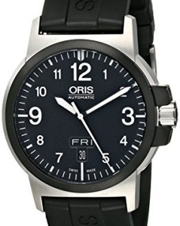 Oris Men's 73576414364RS BC3 Advanced Day Date Black Rubber Strap Watch