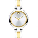 Movado Women's Aleena Two-Tone Watch with a Concave Dot Museum Dial, Gold/Silver (Model 607150)