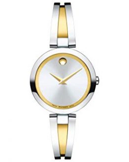 Movado Women's Aleena Two-Tone Watch with a Concave Dot Museum Dial, Gold/Silver (Model 607150)