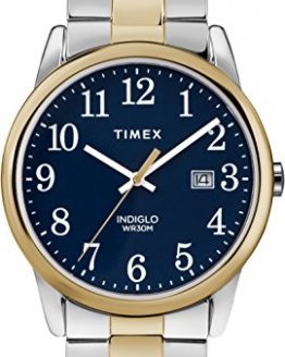 Timex Men's Easy Reader Blue Dial on a Two Tone Stainless Steel Bracelet Watch TW2R58500