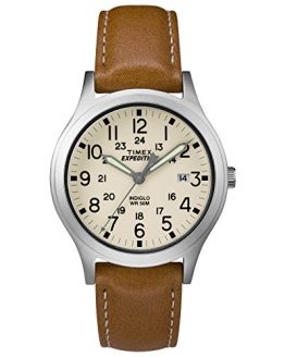 Timex Unisex TW4B11000 Expedition Scout 36 Tan/Silver/Natural Leather Strap Watch