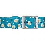 Timex Women's Weekender Blue Floral Reversible Nylon Slip-Thru Strap Watch