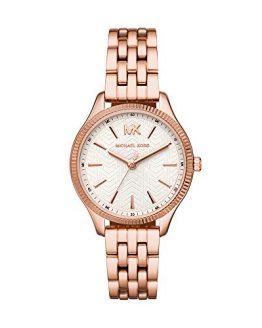 Michael Kors Women's Lexington Quartz Watch with Stainless-Steel-Plated Strap, Rose Gold, 14 (Model: MK6641)