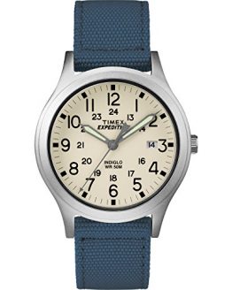 Timex Unisex TW4B13800 Expedition Scout 36 Blue/Natural Nylon Strap Watch