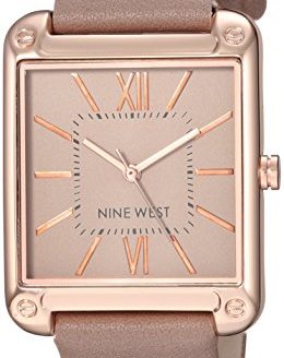 Nine West Women's NW/2116TPRG Rose Gold-Tone and Taupe Strap Watch