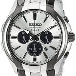 Seiko Men's Solar Chronograph Japanese-Quartz Watch with Two-Tone-Stainless-Steel Strap, 20 (Model: SSC635)