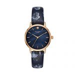 Kate spade new york Women's Metro Stainless Steel Analog-Quartz Watch with Leather Calfskin Strap, Blue, 16 (Model: KSW1390)