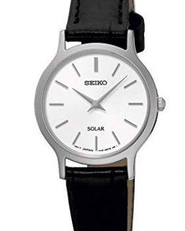 Seiko Women's Quartz Watch with Black Dial Analogue Display Quartz Leather SUP299P1