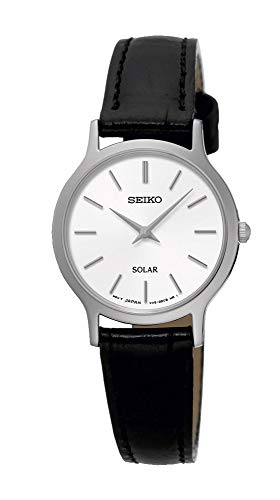 Seiko Women's Quartz Watch with Black Dial Analogue Display Quartz Leather SUP299P1