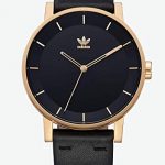 Adidas Watches District_L1. Genuine Leather Strap Watch, 20mm Width (Gold/Black/Sunray. 40 mm).