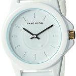 Anne Klein Women's Quartz Metal and Silicone Dress Watch, Color:White