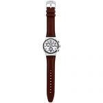 Swatch Men's Chronograph Quartz Watch with Leather Strap YVS437