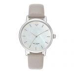 Kate Spade Women's Metro Stainless Steel Analog-Quartz Watch with Leather Calfskin Strap, Grey, 16 (Model: KSW1141)