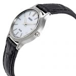 Seiko Women's Quartz Watch with Black Dial Analogue Display Quartz Leather