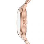 Michael Kors Women's Slim Runway Rose Gold-Tone Watch – Elegant Pink MOP Dial with Pavé Flower