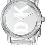 DKNY Women's Soho Quartz Watch with Polyurethane Strap, Clear, 17.2 (Model: NY2807)