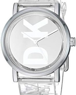 DKNY Women's Soho Quartz Watch with Polyurethane Strap, Clear, 17.2 (Model: NY2807)