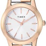 Timex Women's TW2R98900 Stretch Bangle Crisscross 25mm Rose Gold-Tone Expansion Band Watch