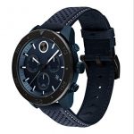 Movado Men's BOLD Sport PVD Chronograph Watch with a Printed Index Dial, Black/Blue