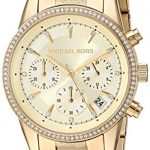 Michael Kors Women's Ritz Analog-Quartz Watch with Stainless-Steel-Plated Strap, Gold, 17.7 (Model: MK6597)