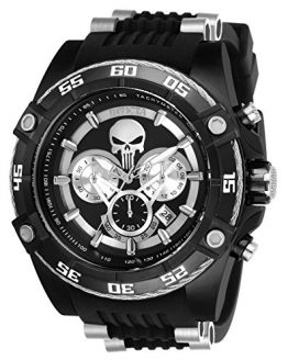 Invicta Men's Marvel Stainless Steel Quartz Watch with Silicone Strap, Black, 26 (Model: 26859)