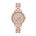 Michael Kors Women's Sofie Quartz Watch with Stainless-Steel-Plated Strap, Rose Gold, 14 (Model: MK4336)
