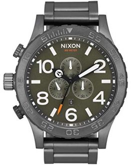 NIXON 51-30 Chrono A089 - All Gunmetal/Slate/Orange - 306M Water Resistant Men's Analog Fashion Watch (51mm Watch Face, 25mm Stainless Steel Band)
