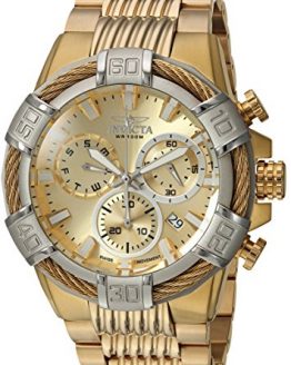 Invicta Men's Bolt Quartz Watch with Stainless-Steel Strap, Gold, 16 (Model: 25868)