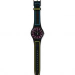 Swatch Around The Strap Black Silicone Quartz Fashion Watch