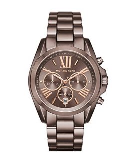 Michael Kors Womens Bradshaw Quartz Chronograph Stainless Steel Bracelet Watch,Brown-MK6247