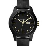 Lacoste Women's Ladies 12.Stainless Steel Quartz Watch with Silicone Strap, Black, 2000959