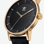 Adidas Watches Genuine Leather Strap Watch, 20mm Width (Gold/Black/Sunray. 40 mm).