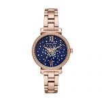 Michael Kors Women's Sofie Quartz Watch with Stainless-Steel-Plated Strap, Rose Gold/Blue, 14