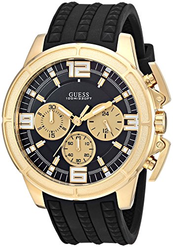 GUESS Men's Stainless Steel Japanese Quartz Watch with Textured ...