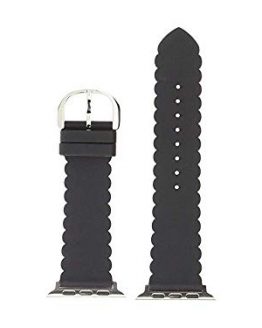 kate spade new york black scallop silicone 42/44mm apple watch strap - KSS0032, Black