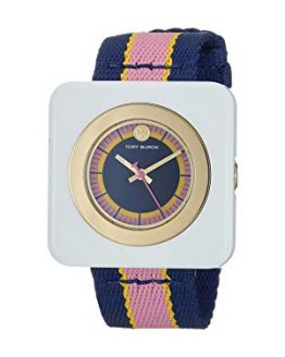 Tory Burch Women's The Izzie Watch, 36mm, Navy/Gold/Ivory, One Size