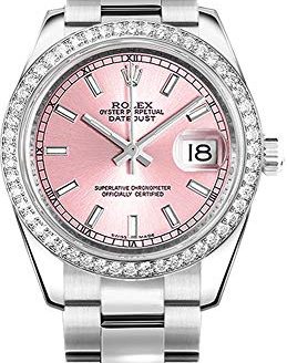 Women's Rolex Datejust 31 Pink Dial Diamond Bezel Luxury Watch 178384