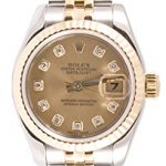 Rolex Ladys 179173 Datejust Steel & 18k Gold, Jubilee Band, Fluted Bezel & Champagne Diamond Dial