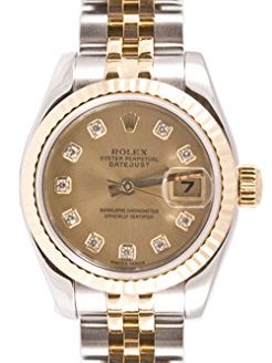 Rolex Ladys 179173 Datejust Steel & 18k Gold, Jubilee Band, Fluted Bezel & Champagne Diamond Dial