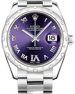 Rolex Datejust 31 Purple Diamond Dial White Gold and Steel Luxury Watch Ref. 178344