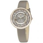 SWAROVSKI Crystal Authentic Crystalline Pure Watch, Leather Strap